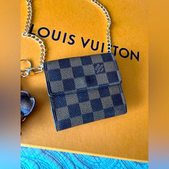 Louis Vuitton Damier Ebene Elise Wallet(chain and wallet  charm included) SOLD - Picture 3 of 8